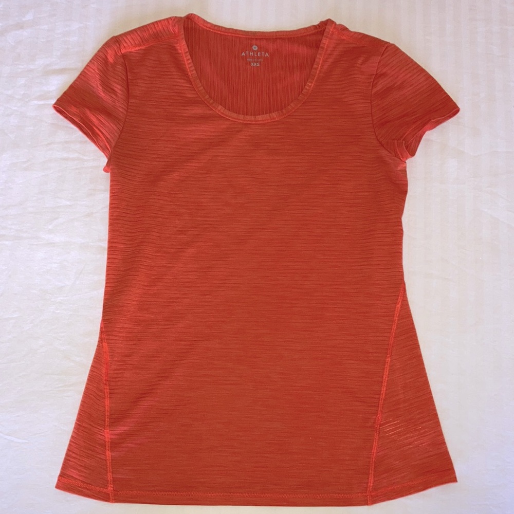 Athleta Workout Top Short Sleeve - Orange - Size XXS